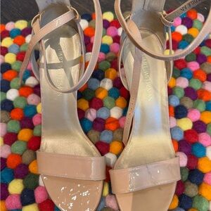 Stuart Weitzman Cream Heels with Ankle Strap and Medium Heel.. Summer? Anyone?